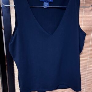 Boston Proper Black V-Neck Tank Top